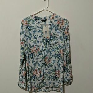 Floral bell sleeved tunic top